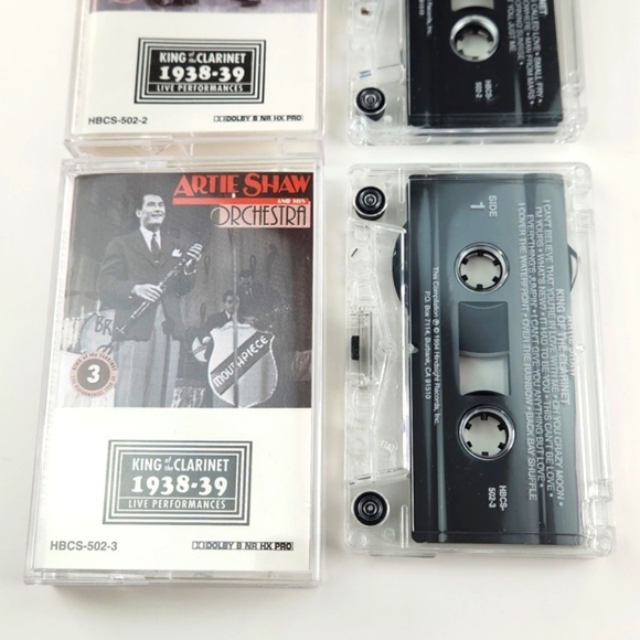 Artie Shaw, King of the clarinet 1938-39 3 cassette set mint condition Box set - Picture 4 of 13